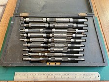 Set of 9 Taylor & Jones HSS adjustable expanding pilot reamers 15/32”- 1.5/32”.