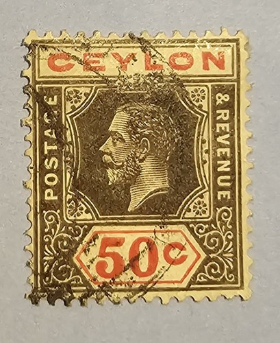 Ceylon kgv 50c stamp cent - 50c, 50