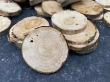 10Pcs Wood Slices Round Discs Rustic Log Drilled hole 6-9cm Circles DIY Craft