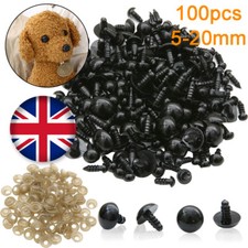 100pcs Plastic Safety Eyes Soft Toys Bear Dolls Animal Making DIY Craft Screw UK