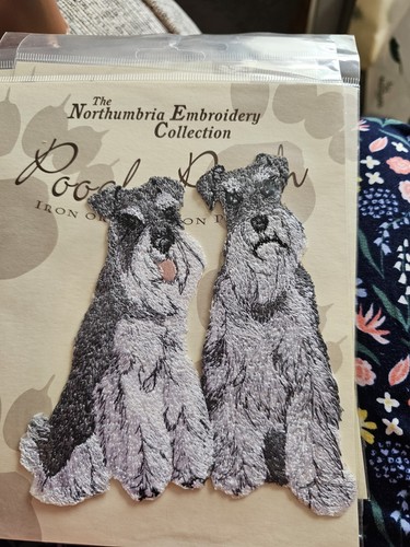 Schnauzer embroidered iron - embroidered, or