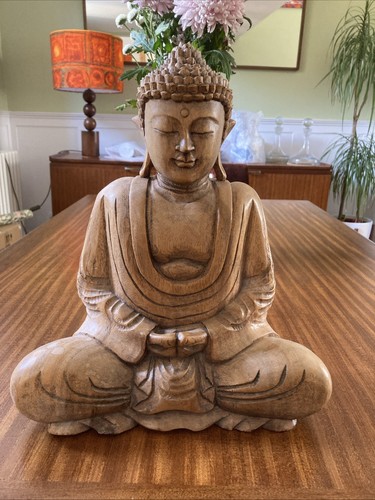 Hand carved wooden - carved, seated