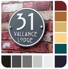 HOUSE SIGNS / MODERN ADDRESS PLAQUES DOOR NUMBER ROUND HANDMADE Property Plate