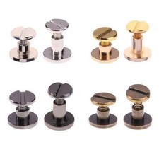 20pcs Belt Screw Leather Craft Chicago Nail Brass Rivets Stud Head Wallet Round