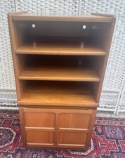 Vintage Nathan Furniture Media Cupboard With Shelves 