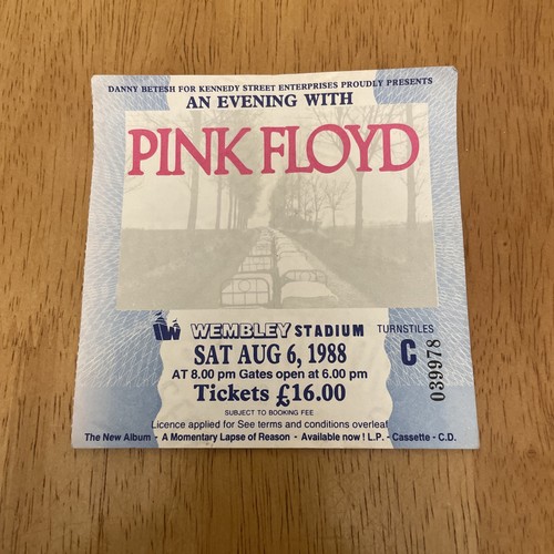Pink floyd ticket stubb 1988 - floyd,
