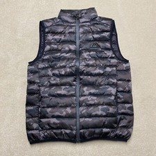 Alessandro Zavetti Down Gilet Jacket Small Men's Grey Camoflage Sleeveless Vest