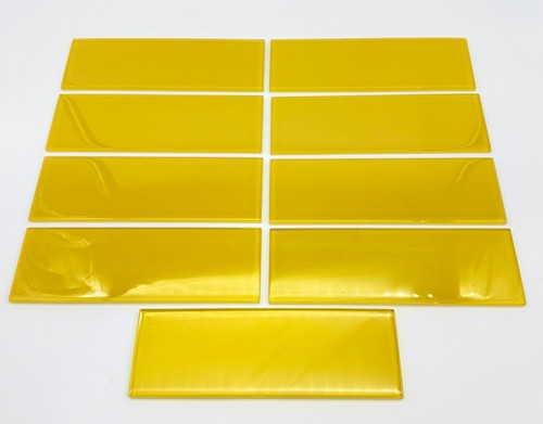 Lot unused yellow glass - of,