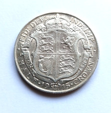 1915 Silver Half Crown  Coin -