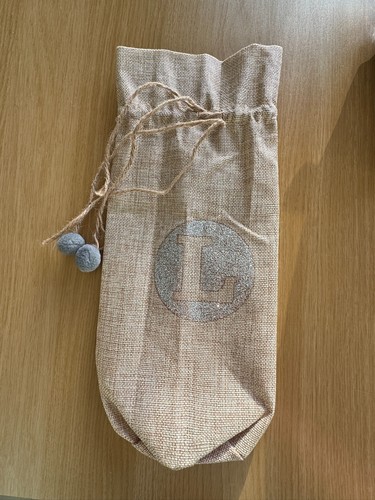 Hessian bottle gift bag l - bottle,