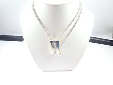 Silver Tiffany and Co Atlas Tag pendant  Ingot on chain moveable 56grams