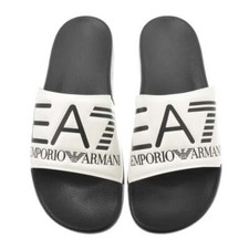 Emporio Armani XCP001 XCC22 Visibility Flip Flop Sliders - White/Black EA7