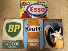4 x RETRO METAL SIGNS  A4 30cm