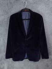 Paul Smith Jacket Mens 38R Blue Navy Velour Velvet Blazer Dinner Tuxedo