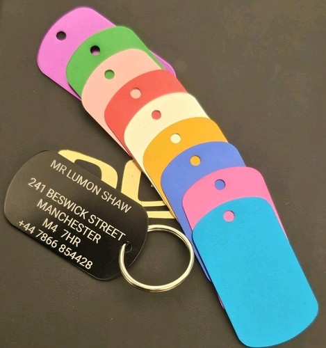 Engraved aluminium luggage tag - aluminium,