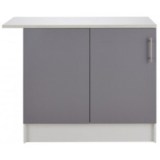 Athina Fitted Kitchen Corner Base Unit Grey Durable Functional Kitchen Storage
