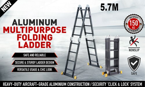 Folding aluminium ladder multi - aluminium,