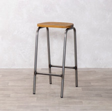 Gunmetal lab stool with - with, solid
