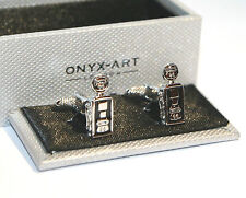 Novelty Mens Cufflinks - Retro Petrol Gas Pump Design (Route 66) *NEW*