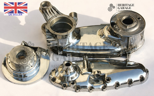 Polished engine crankcase - polished,