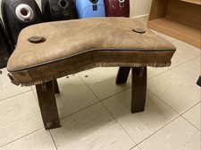 Vintage wooden camel saddle seat foot stool