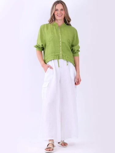 Front zip ladies linen - ladies,
