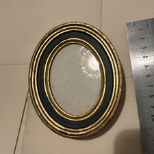 Small Old/ Vintage oval shaped Wooden Picture Frame. Black and gold 