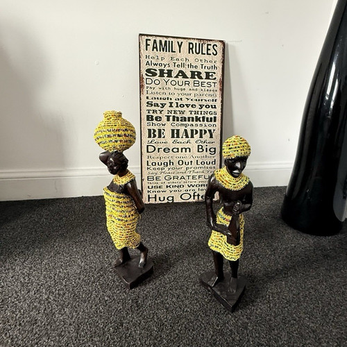 Pair hand carved african - hand,