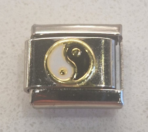 Gold yin yang - yin, charm