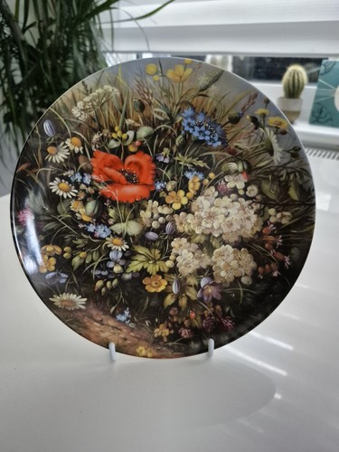 Vintage floral german plate - vintage,