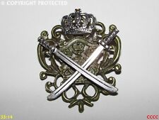 Steampunk pin badge brooch military swords crown bronze royal crest coat of arms