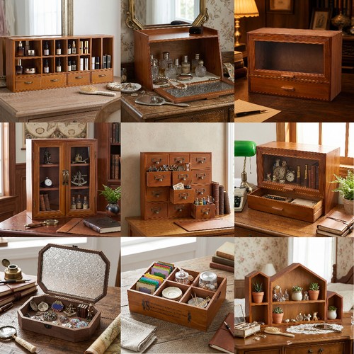 Small desktop wood - small, storage