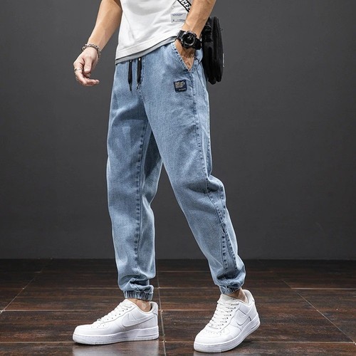 Men cargo denim jogger - men's, jeans