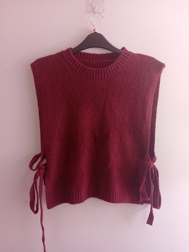 Burgundy woolen vest women 8 - burgundy,