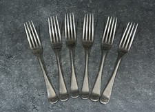 Nickel Silver Sheffield Forks Set Of 6 Vintage