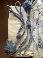 Pair Blue Tassle Curtain Tie Backs