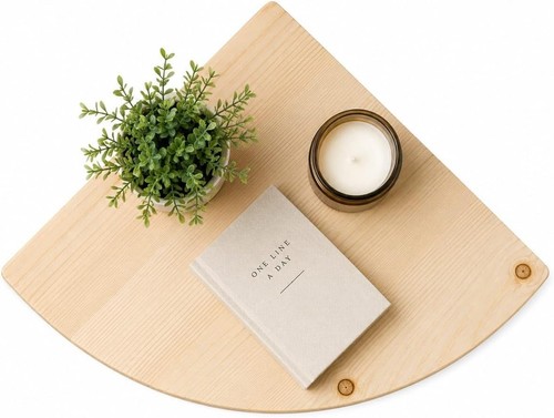 385mm wooden corner shelf wall - 385mm,
