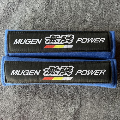 Blue mugen seatbelt covers