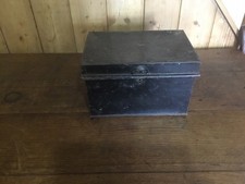 Large Antique Victorian Metal Deed Box No Key