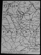 WW1 WAR MAP SHOWING GERMAN AND
