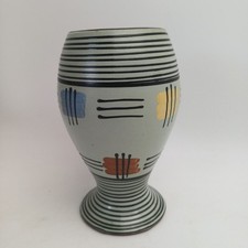 Babbacombe Pottery Hand-Painted Geometric Design Vase.