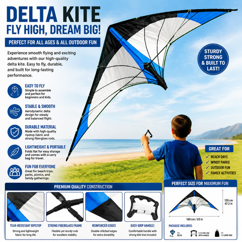 Inches large delta kite - large, for