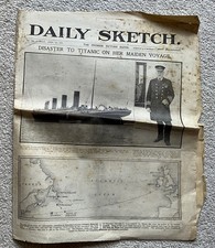DAILY SKETCH ORIGINAL NEWSPAPER TITANIC DISASTER APRIL 16th 1912 2 Pages Only