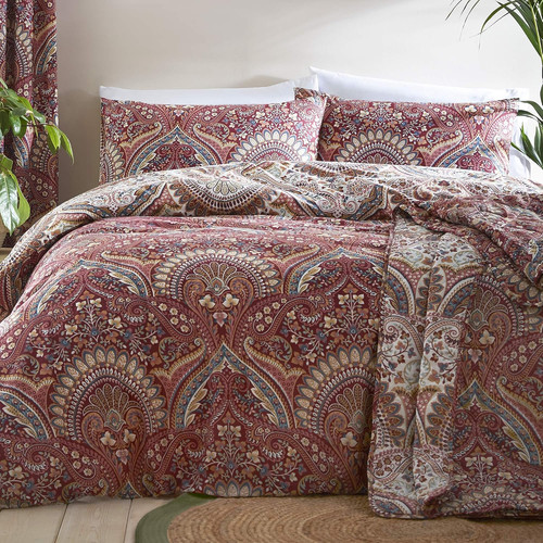 Maroon jacobean duvet - jacobean, set
