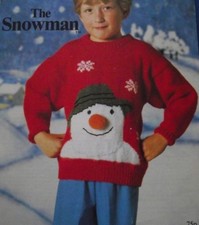 KNITTING PATTERN - BABY/CHILDREN'S THE SNOWMAN CHRISTMAS JUMPER/SWEATER 5 SIZES