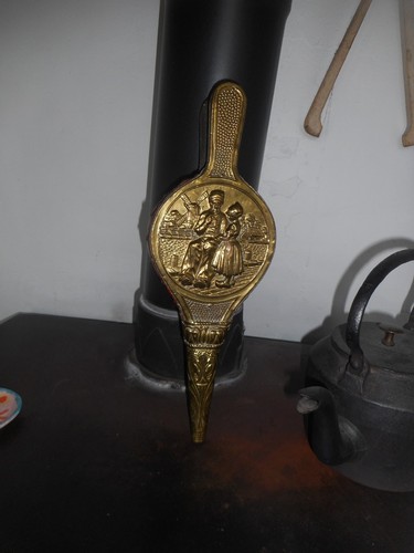 Vintage brass fire bellows