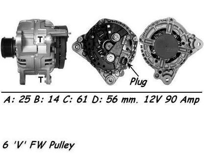 Wai alternator 90amp - 90amp, for