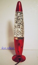 SILVER GLITTER LAVA STYLE LAMP