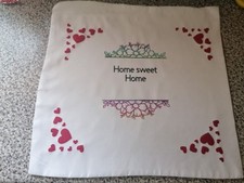 Handmade Vinyl Cushion Pillow Case Home Sweet Home Hearts Home Decor Gifts 