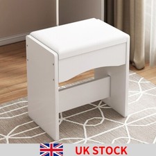 White Vanity Stool with Soft